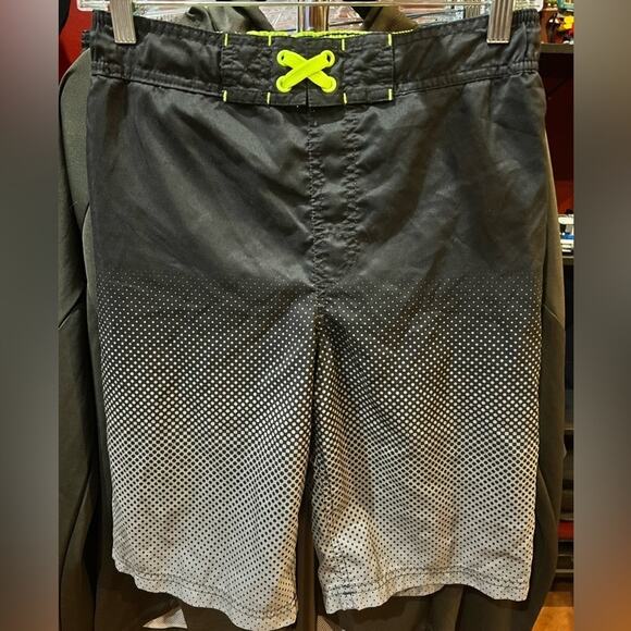 Swim Trunks Board Shorts Boys Cat & Jack Sz XL 16 Black Gray Green - Picture 2 of 10
